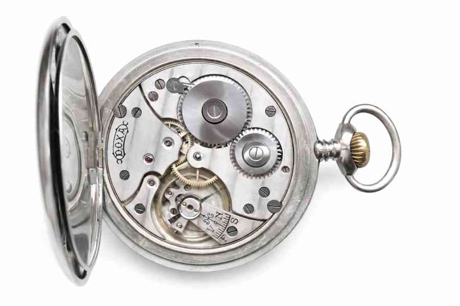 Staré 54mm velké švýcarské kapesní hodinky DOXA erotika - foto 2