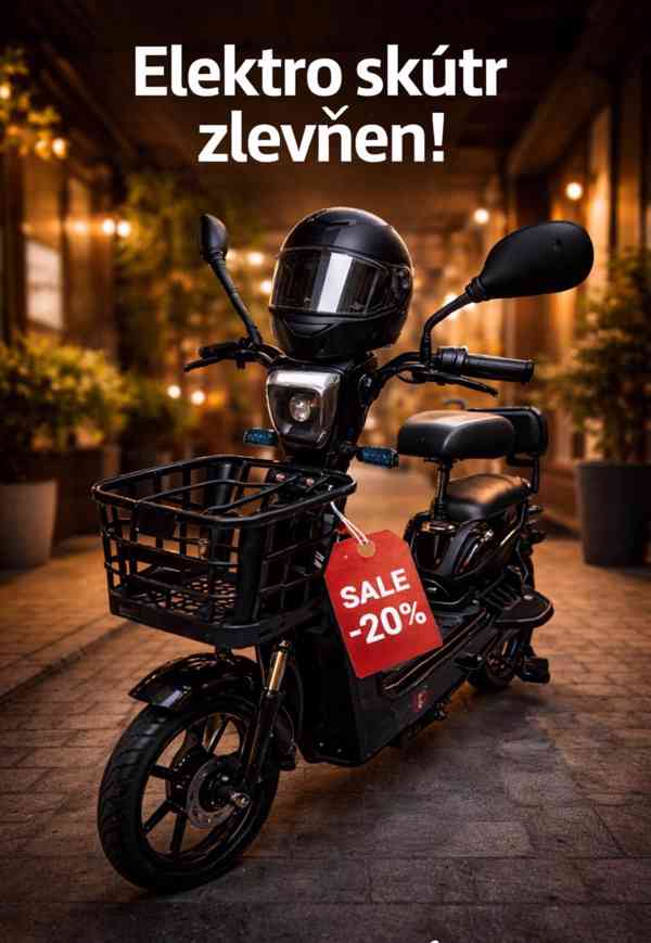 Elektro skútr / elektrokoloběžka 350W – bez SPZ a řidičáku - foto 4