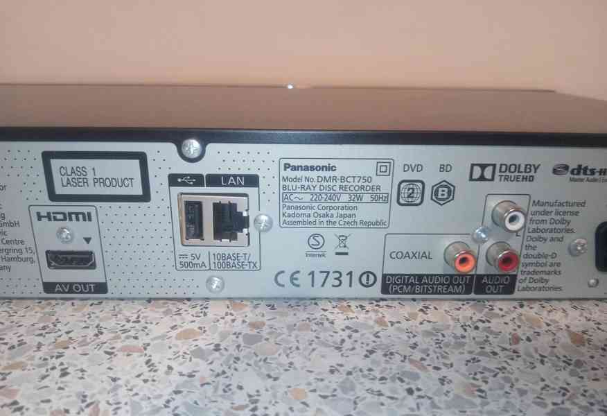 ⚠️⚡️Panasonic DMR-BCT750 3D Blu-ray rekordér / 500GB HDD - foto 7