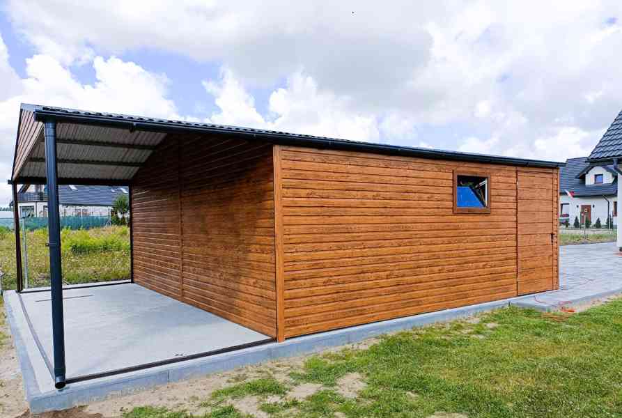Plechová garáž 6m x 6m, sedlová střecha, 2 x vrata TS121 - foto 5