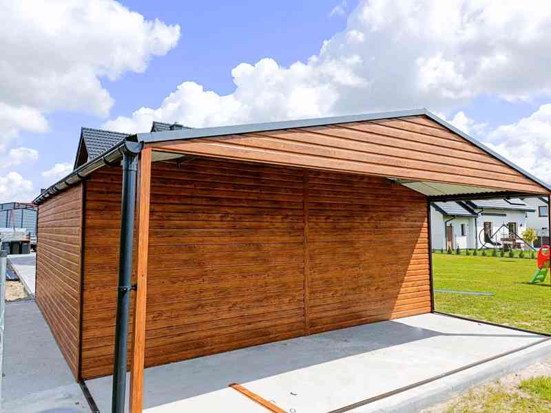 Plechová garáž 6m x 6m, sedlová střecha, 2 x vrata TS121 - foto 6