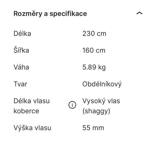Koberec s vysokým vlasem 230x160 - foto 2