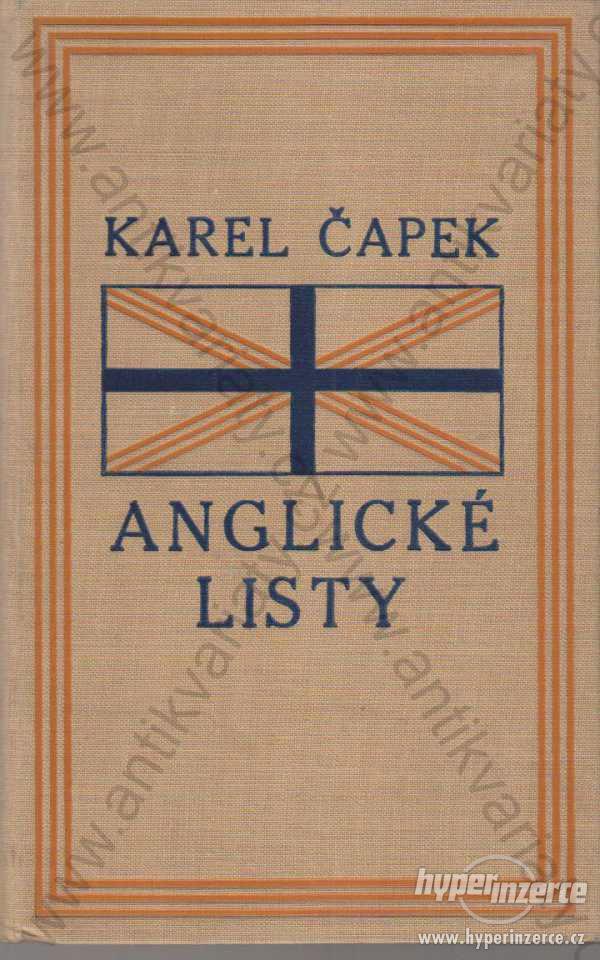 Anglické listy Karel Čapek Aventinum, Praha 1927