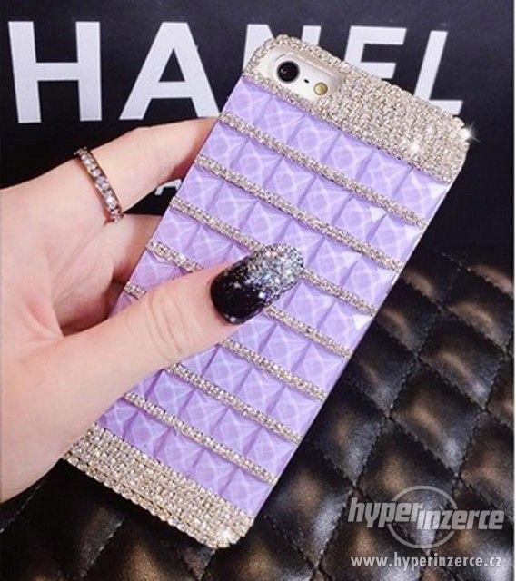 luxusní kryt - fialový s kamínky na iphone 6 X38 - foto 1