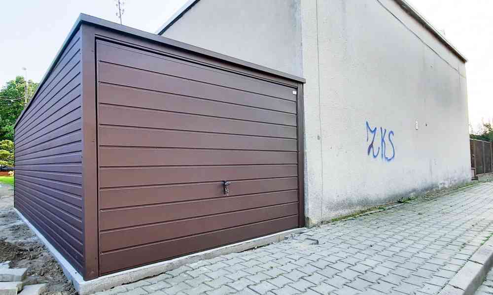Plechová garáž 3m x 6m spád dozadu - výklopná vrata TS269 - foto 6