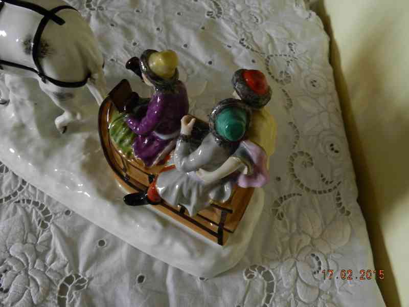 Malované sousoší Kůň Spřežení Saně Rusko - SAMSON PARIS  - foto 8