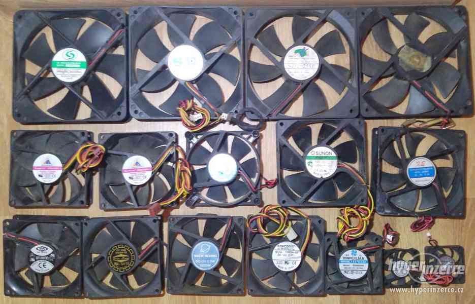 16 ks ventilátorů k PC - LEVNĚ!!! - foto 1