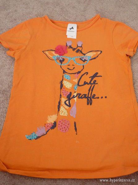 Prodám oranžové tričko,vzor žirafa,zn. C & A,jen 59,-Kč - foto 1