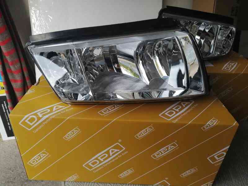 Škoda Fabia 1 - přední světla chrom. - foto 2