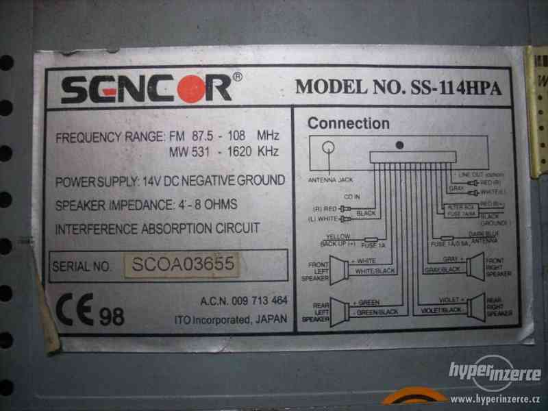 autoradio Sencor SS-114HP - foto 2
