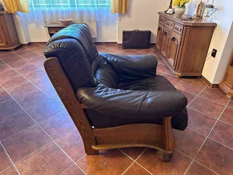  376 Kožené rustikální křeslo masiv  - foto 2