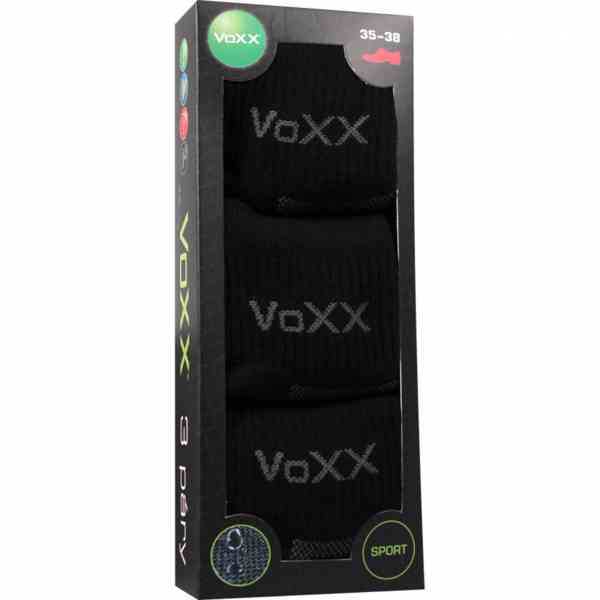 Ponožky sportovní unisex Voxx Caddy B 3 páry - černé - foto 2
