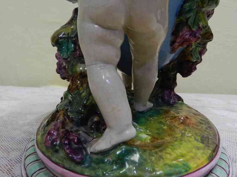 Luxusní velmi stará malovaná figurální Dóza s Putti Vejce - foto 8