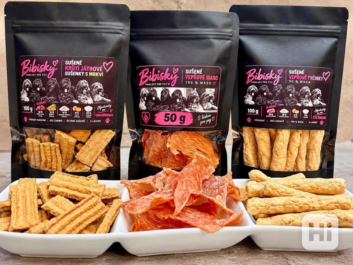 Ochutnávkový box pro psy Bibisky – 3 druhy pamlsků, 250 g - foto 1