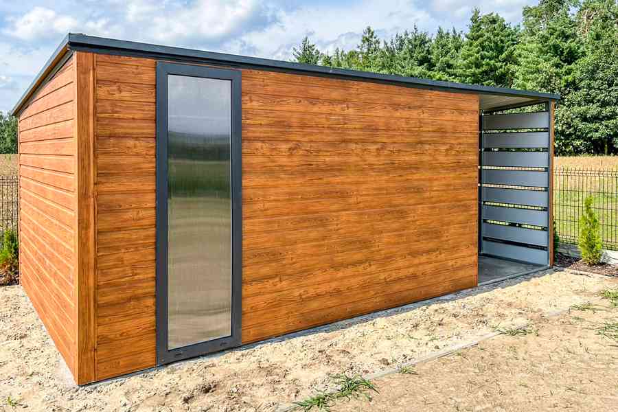 Zahradní domek 4x3m + přístřešek 2m-  dveře - okno - TS891 - foto 4