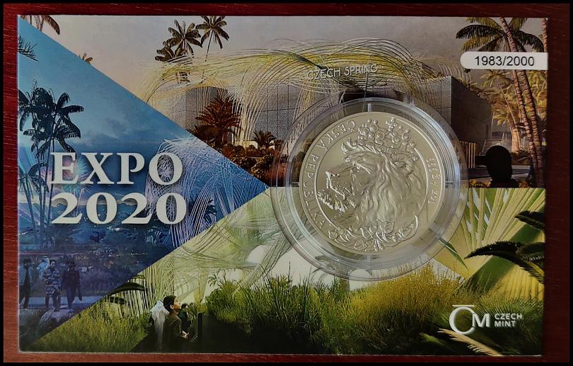 Stříbrná uncová 1oz mince Český lev 2020 EXPO - foto 1