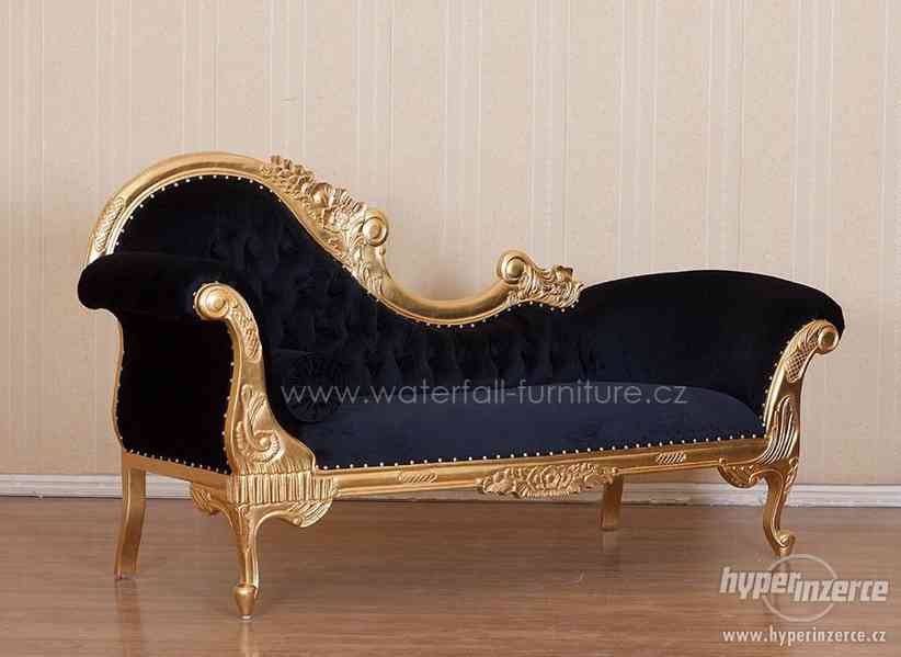 Zlaté sofa, černý samet - foto 1