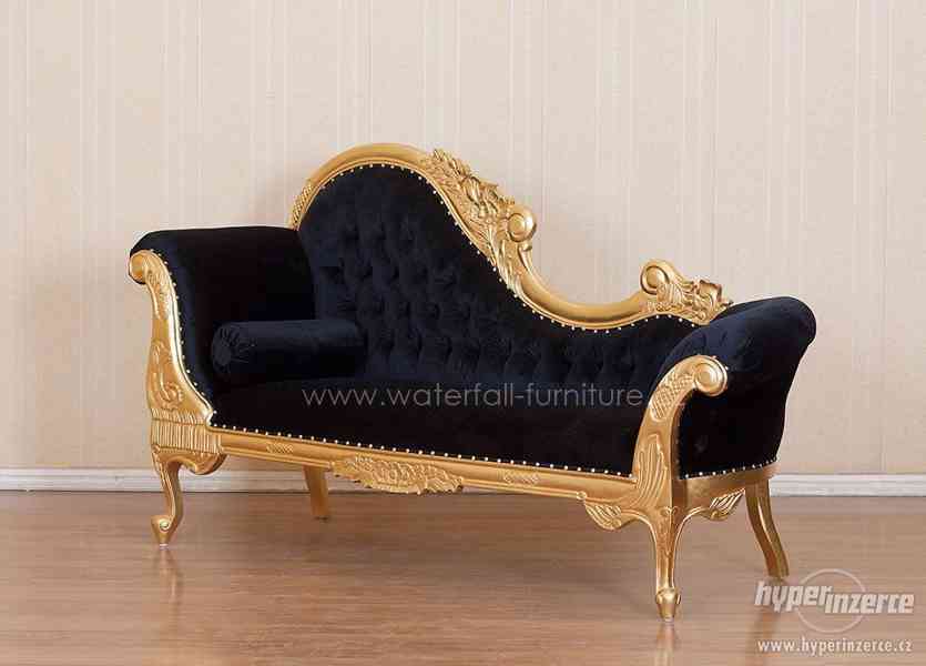 Zlaté sofa, černý samet - foto 2
