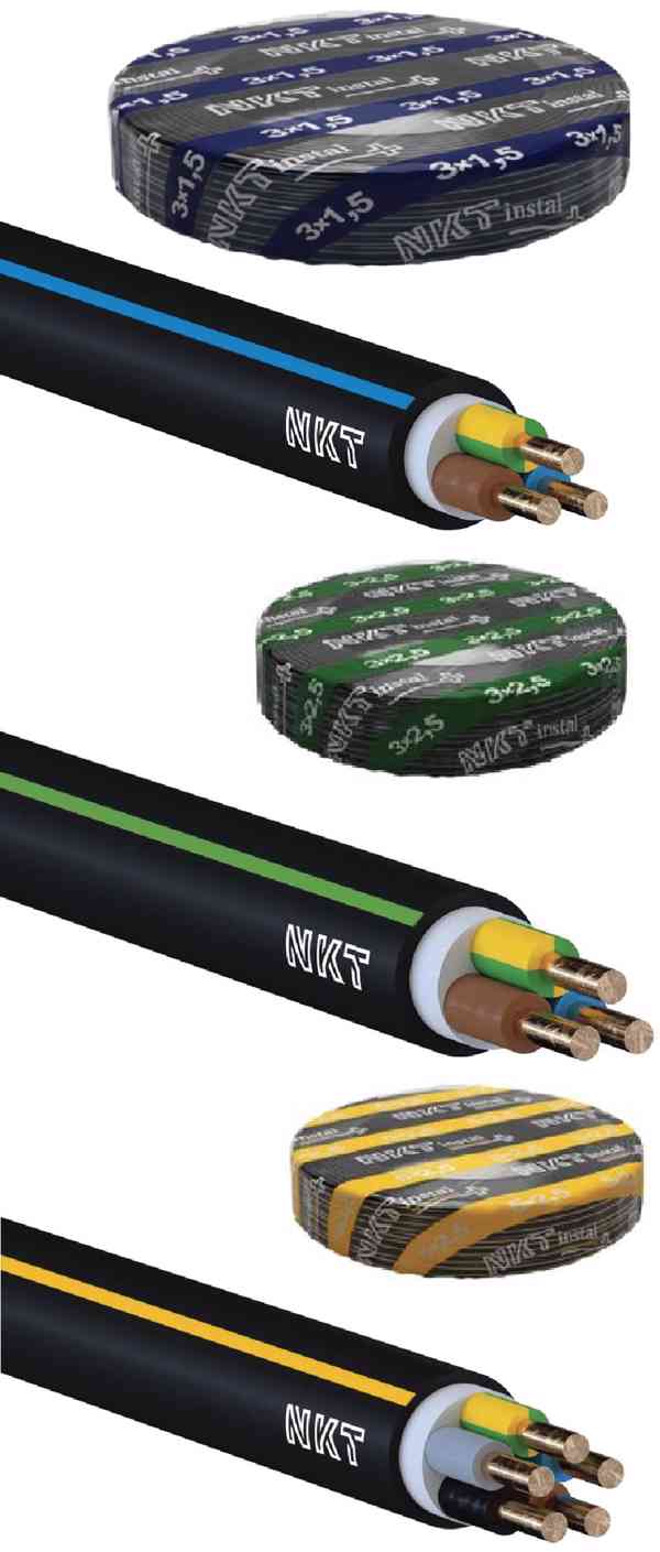 Nové elektroinstalační kabely CYKY v balení po 100 metrech - foto 1