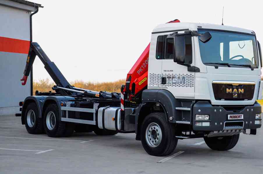 6X4 MAN TGS 33.400 HÁKOVÝ NOSIČ KONTEJNERŮ HYDRAULICKÁ RUKA - foto 101