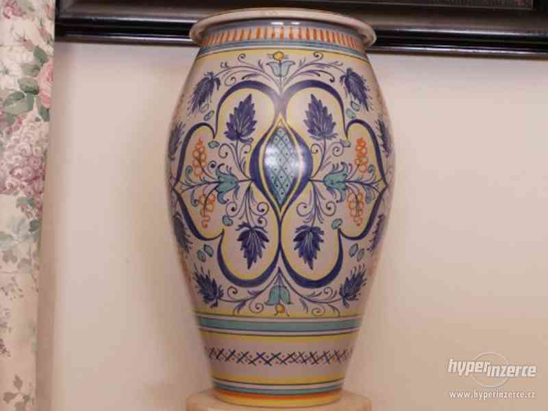Velká váza Deruta. Značená. Ruční malba. Výška 45 cm - foto 1