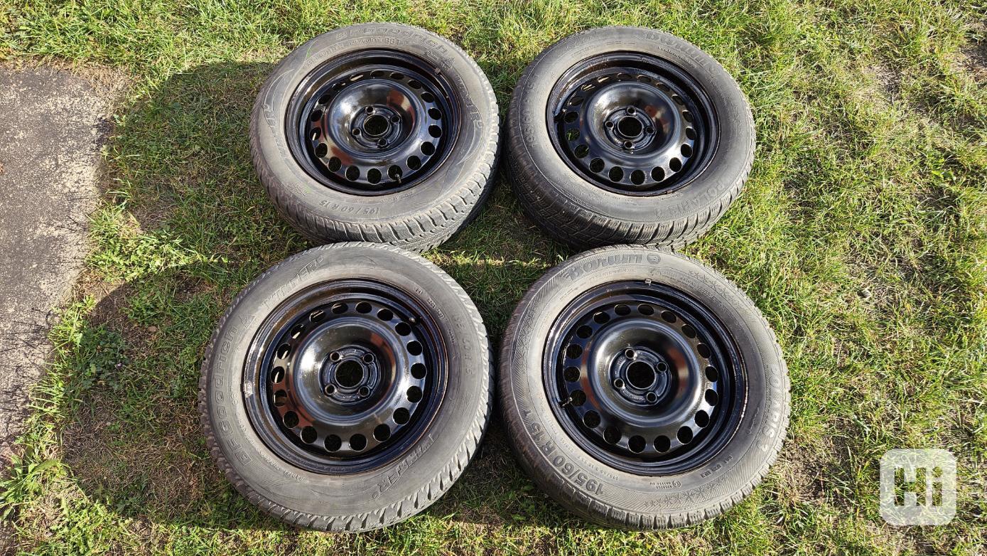 Opel Astra zimní pneumatiky 195/60R15 disky 6Jx15 4x100 ET49 - foto 1