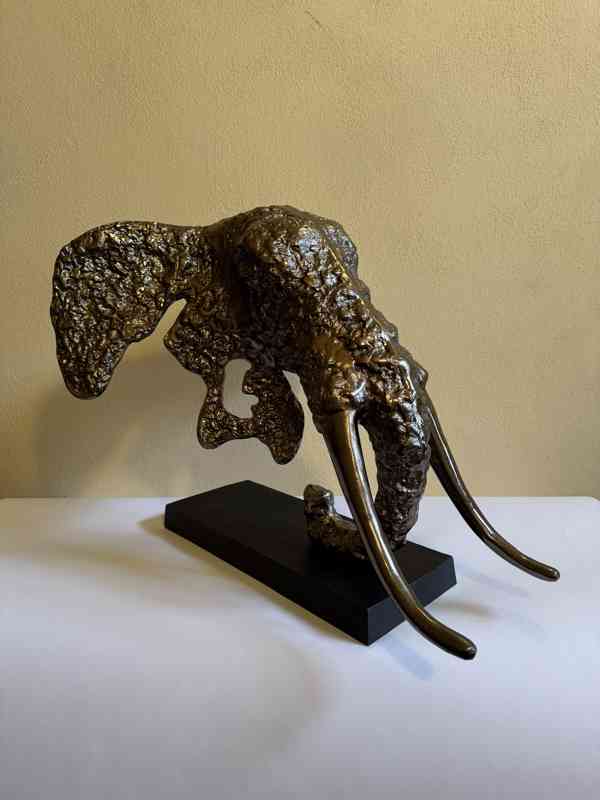 Hlava slona 59 cm - socha kovová dekorace - foto 1