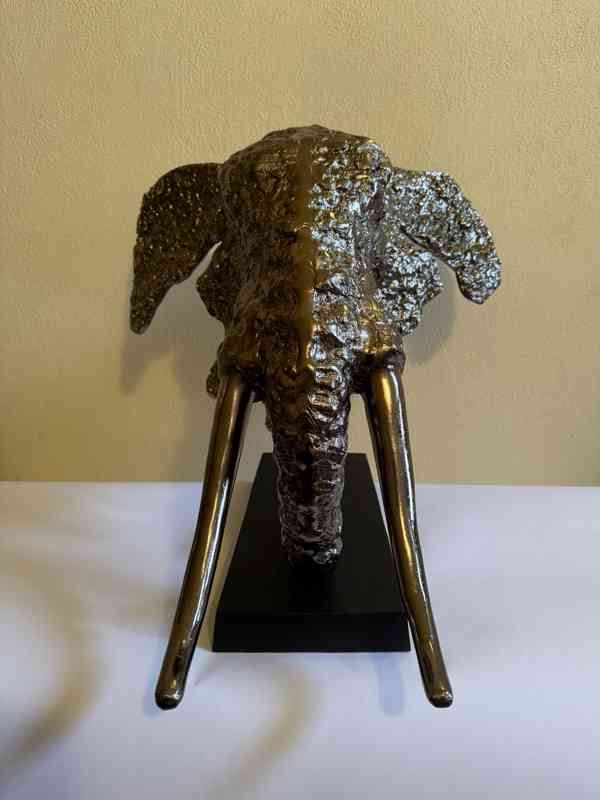 Hlava slona 59 cm - socha kovová dekorace - foto 2