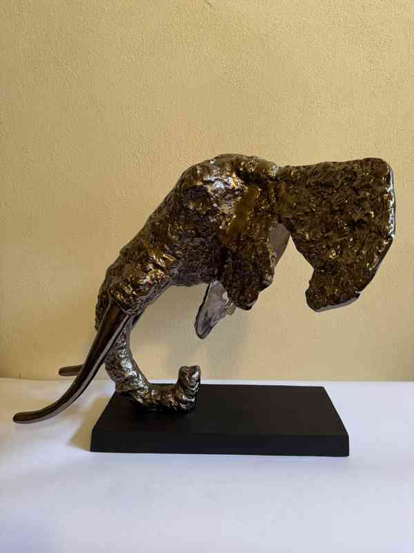 Hlava slona 59 cm - socha kovová dekorace - foto 4