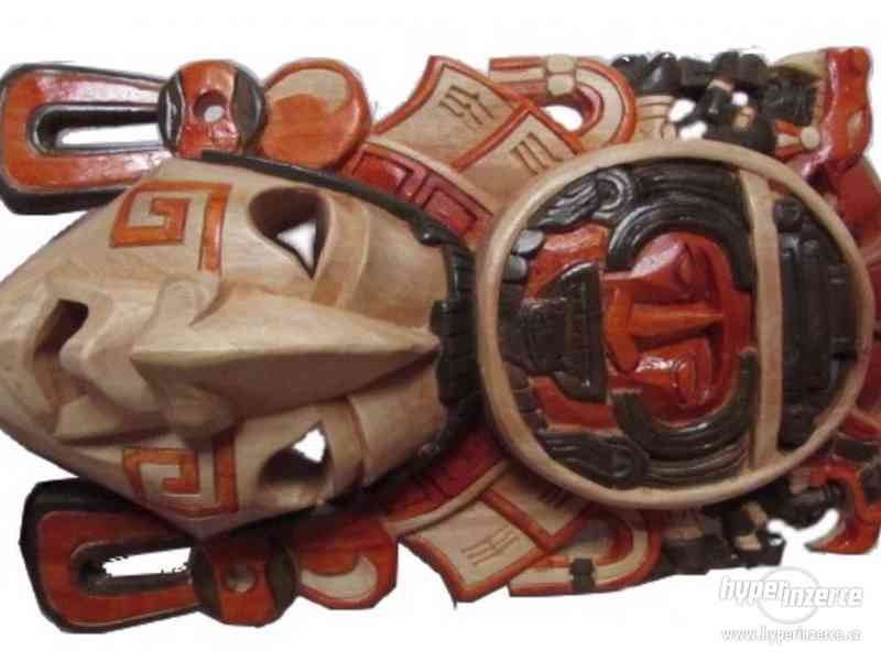 Dřevěná maska z Mexika originál Mexico - foto 1