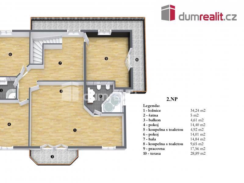 prodej vily 433m2, pozemek 2.269 m2,  Na Dlážděnce, Troja, Praha 7 - foto 12