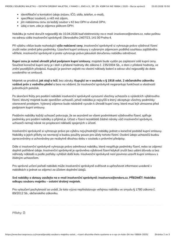 PRODEJ SOUBORU MAJETKU – OSTATNÍ DROBNÝ MAJETEK - foto 4