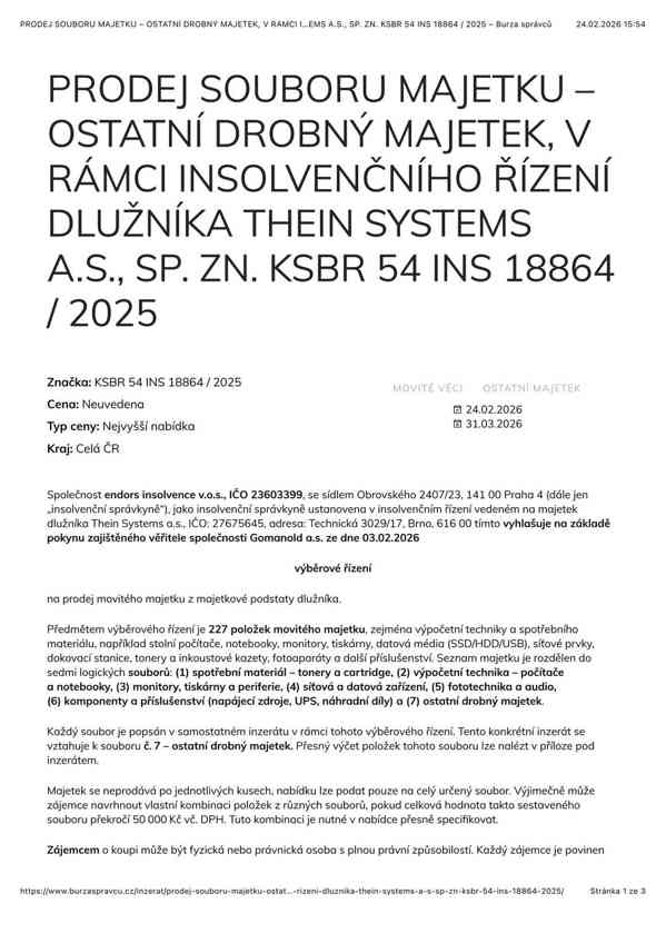 PRODEJ SOUBORU MAJETKU – OSTATNÍ DROBNÝ MAJETEK - foto 3