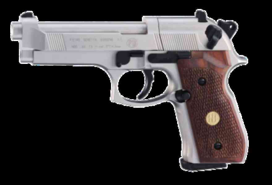 Vzduchová pistole Umarex Beretta M 92 FS nikl/dřevo - foto 1