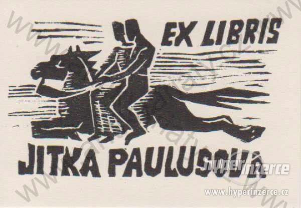 Ex Libris Jitka Paulusová dřevoryt 4,8 x 8,4 cm - foto 1