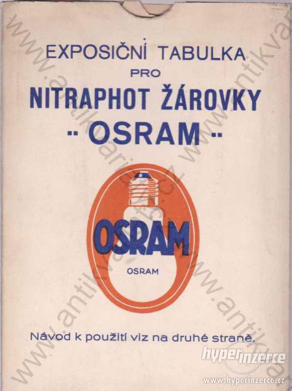 Exposiční tabulka pro nitraphot žárovky Osram - foto 1