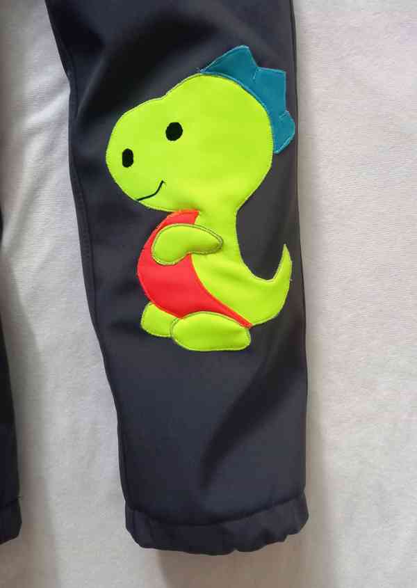 SOFTSHELLOVÉ KALHOTY -DINO, 5-6 let, 116 cm - foto 3