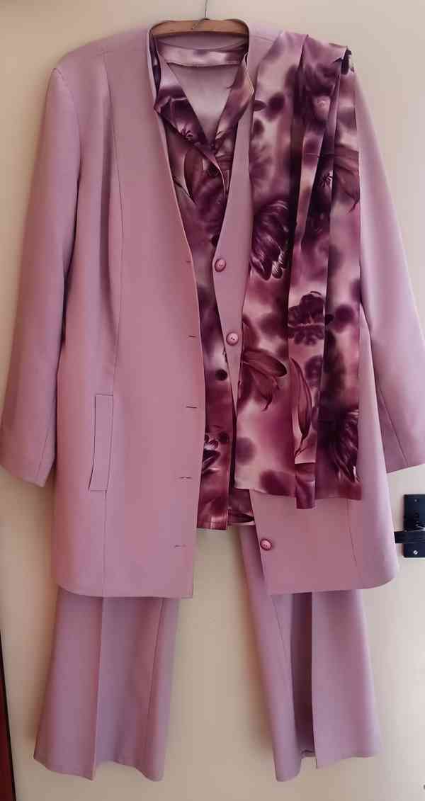 Kalhotový komplet se šálou. Vel.XXL . Šitý na zakázku. TOP!! - foto 3