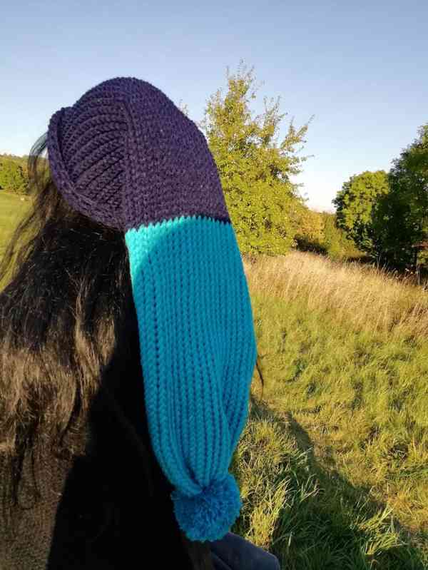 Pletená mega dlouhá čepice barva na přání  - foto 2