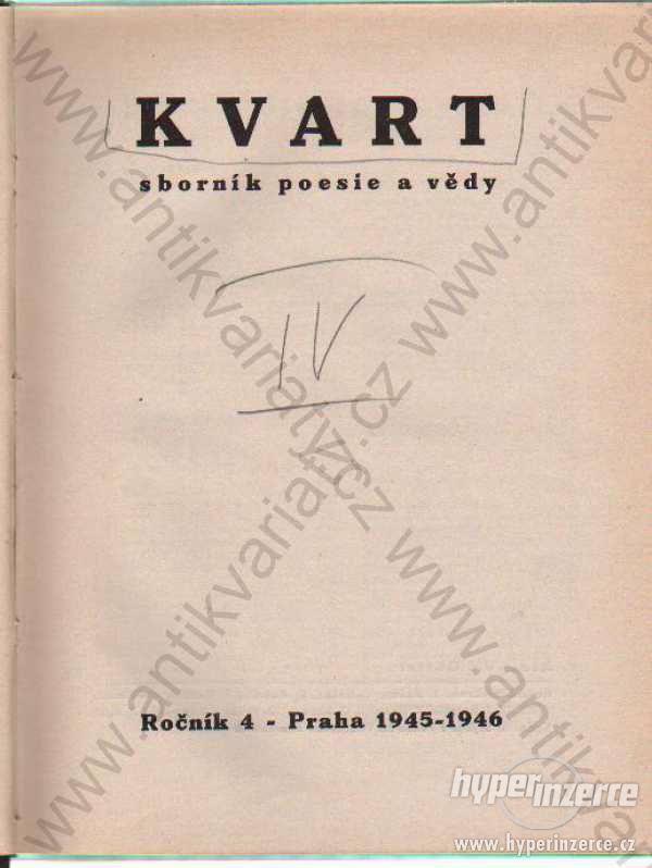 Kvart, roč. IV řídil Vít Obrtel 1945-46 - foto 1