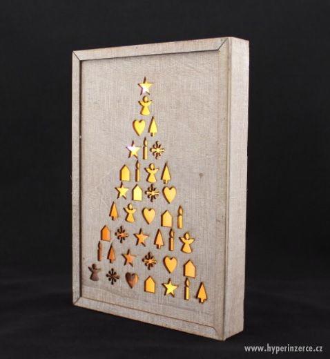 Dřevěný vánoční box s LED osvětlením - foto 1