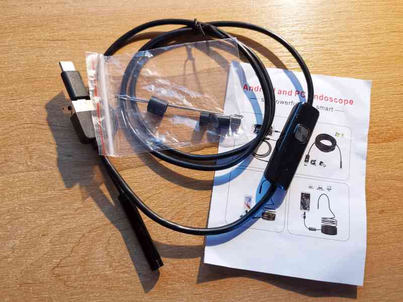 USB Endoskop k mobilu - ohebná kamera s LED světlem, 1m - foto 6