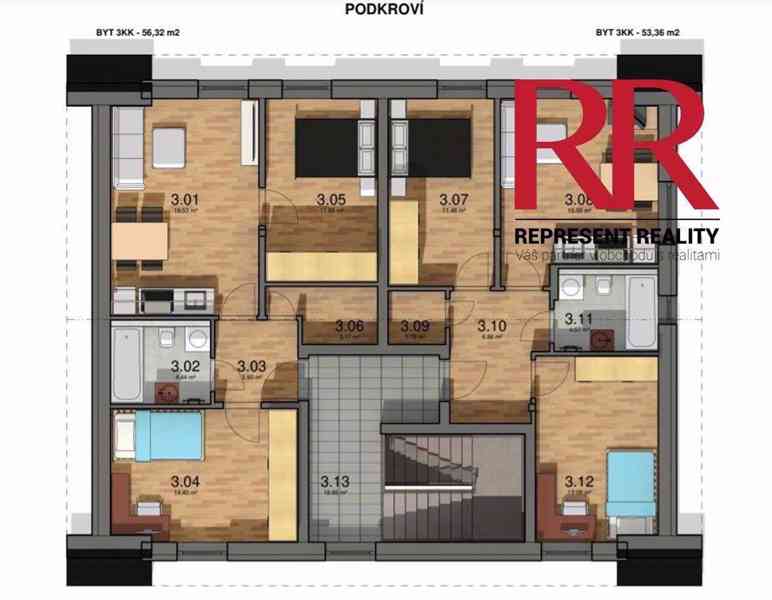 Prodej bytu 3+kk 56,32 m2 v Líšťanech, novostavba včetně parkovacího stání a zahrádky, developerský  - foto 1
