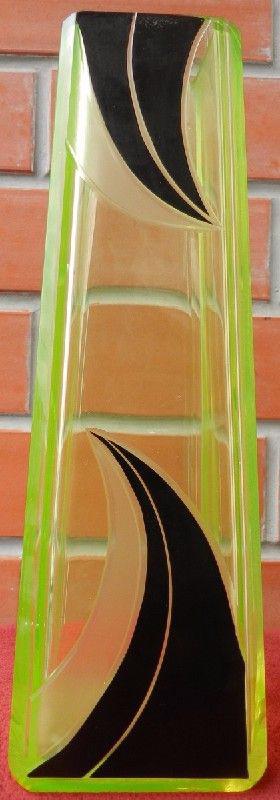 Váza uranové sklo Art Deco Neznačeno
