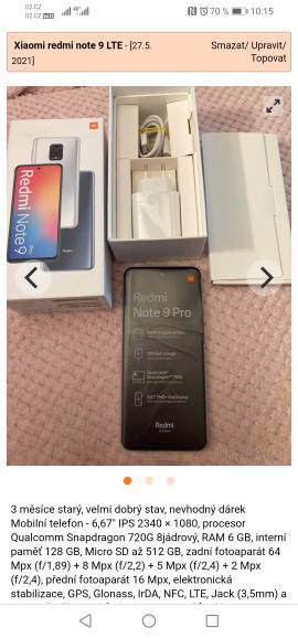Xiomi Redmi Note 9 Pro LTE 128gb - foto 1