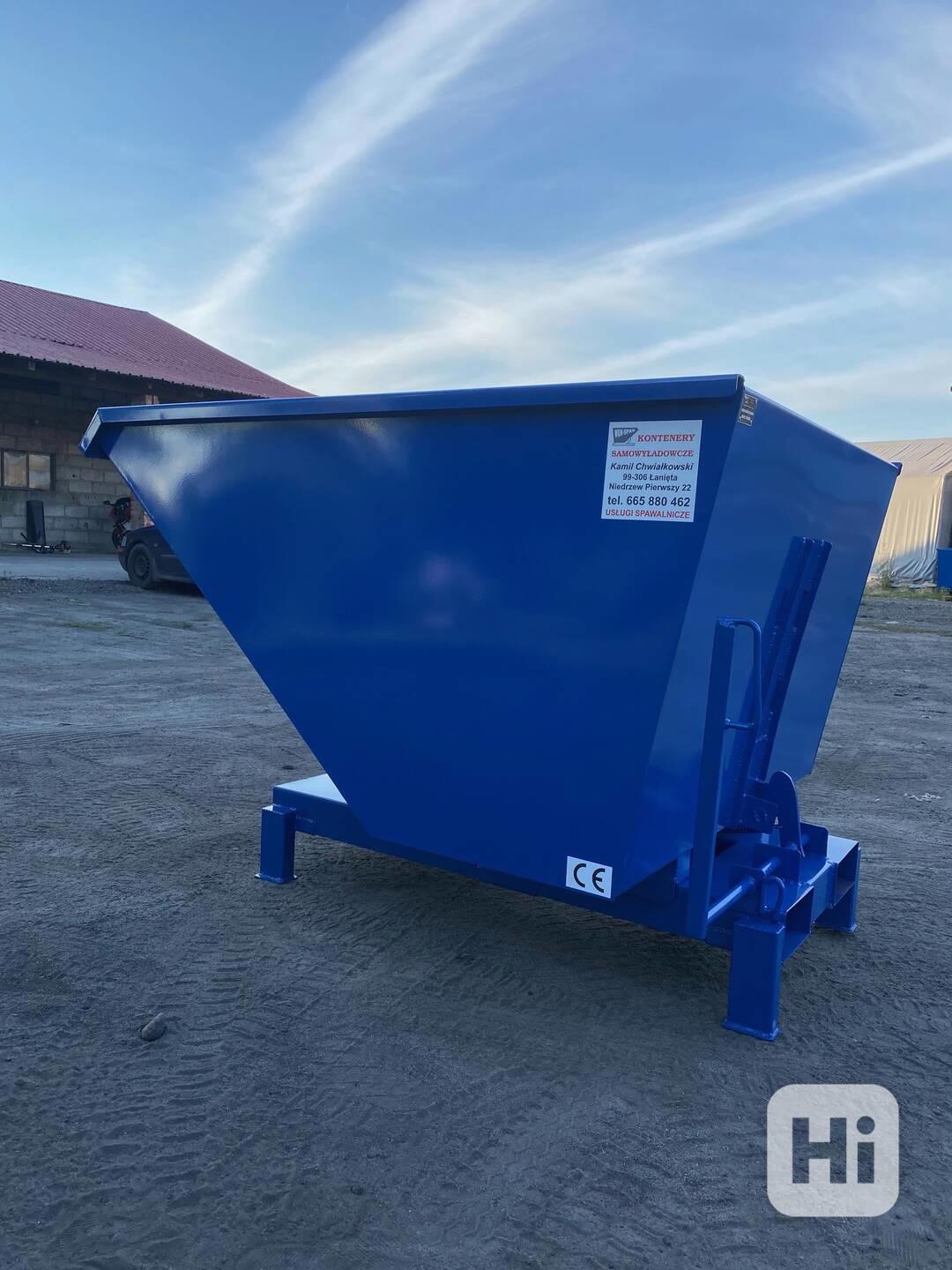 Odpadkový kontejner, kolébka, násypka, 1 m3 kontejner - foto 1