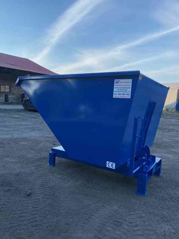 Odpadkový kontejner, kolébka, násypka, 1 m3 kontejner