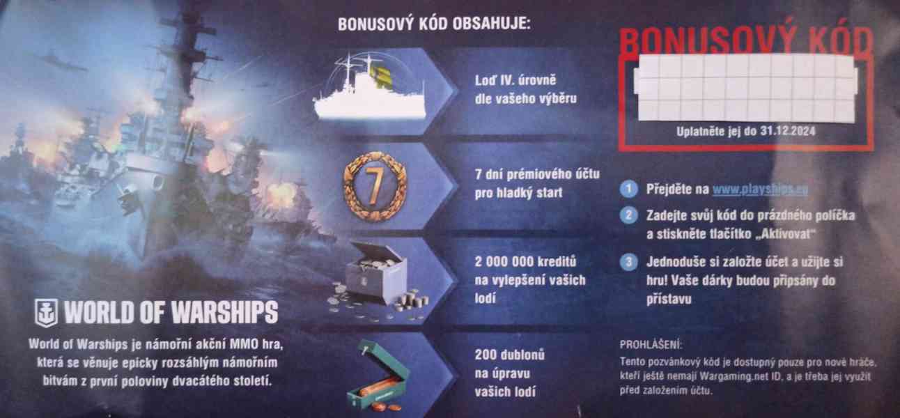 World of Warships bonusový kód v hodnotě 800 Kč - foto 2