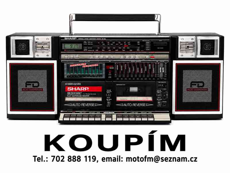 Koupím starý radiomagnetofon SHARP, AIWA, SONY, JVC