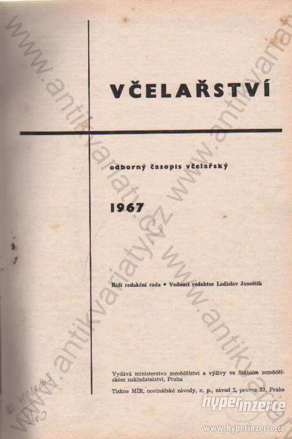 Včelařství ročník XX. (101) a XXI. (102) 1967 1968 - foto 1
